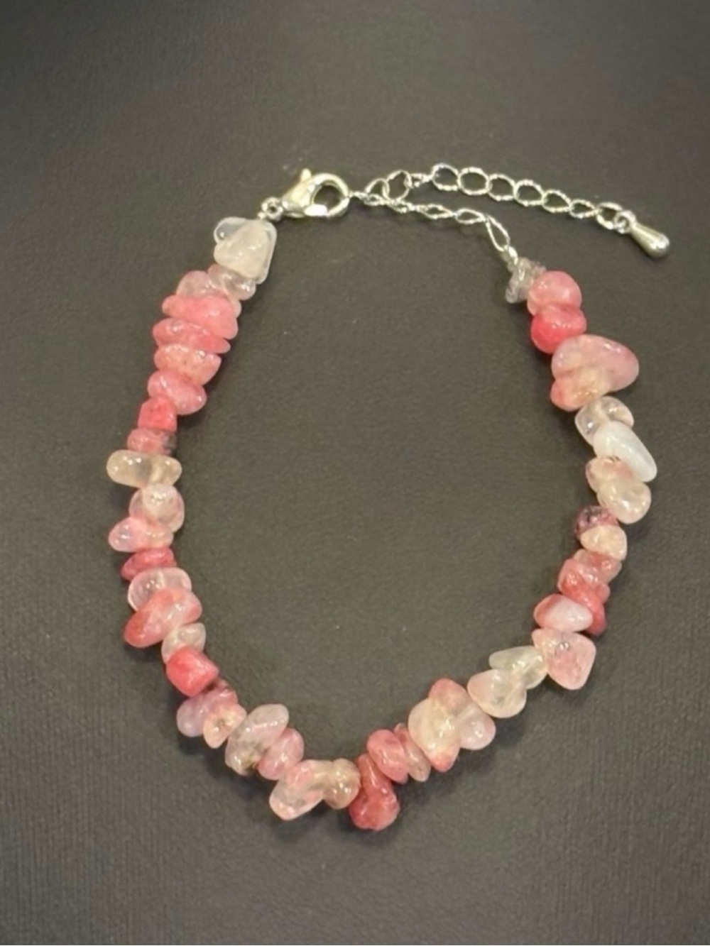 Strawberry Quartz Crystal Chip Bracelet